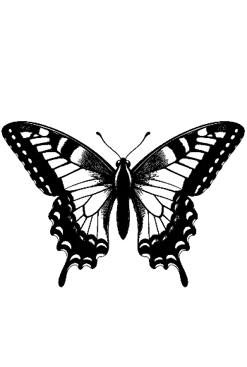 Black and White Swallowtail Butterfly