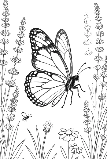 Easy Monarch Butterfly to Color Printable