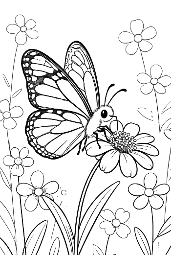 Monarch Butterfly Coloring Page Printable