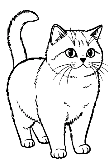 Cute British Shorthair Kitten Standing Alert