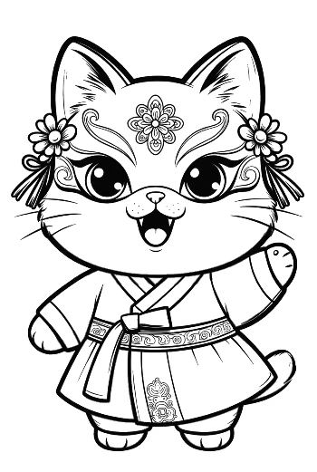 Cat Masks Coloring Page Printable