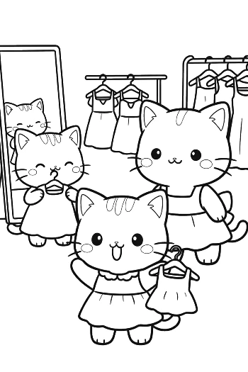 Adorable Kittens Playing Dress Up with Fancy Clothes Printable