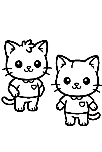 Chibi Cats in School Uniforms