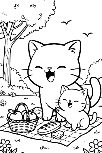 Chibi Cats to Color Printable