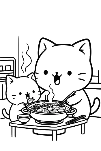 Download Chibi Cats Coloring Sheet Printable