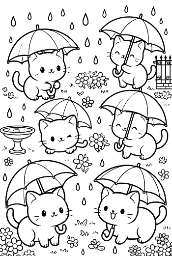 Download Chibi Cats to Color Printable