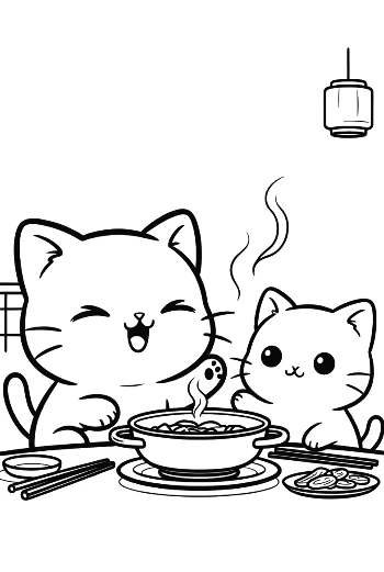 Easy Chibi Cats Printable