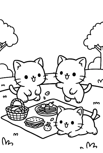 Free Chibi Cats to Color Printable