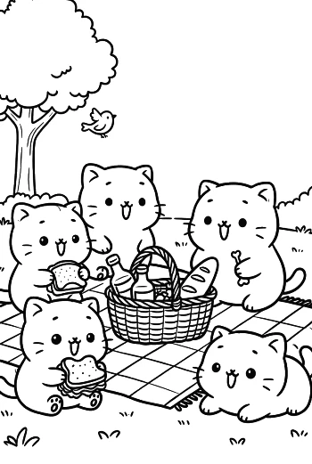 Cute Cats to Color Printable