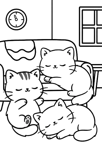 Cute Kittens Playing in a Cozy Kitchen Setting Printable