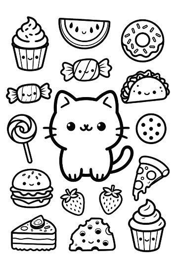 Adorable Kawaii Bear Cub Playing with a Mini Tank in the Forest Printable