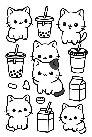 Chibi Bär mit Blumenkranz und Honigtopf Ausmalbild