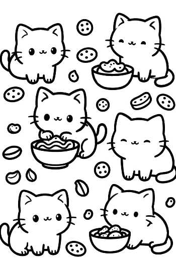 Easy Kawaii to Color Printable