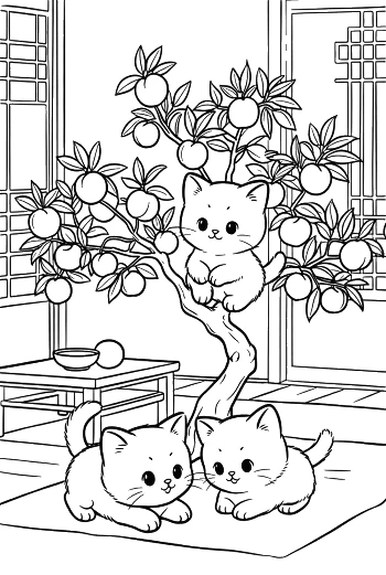 Adorable Kitten Scout Character in the Wild Jungle Printable