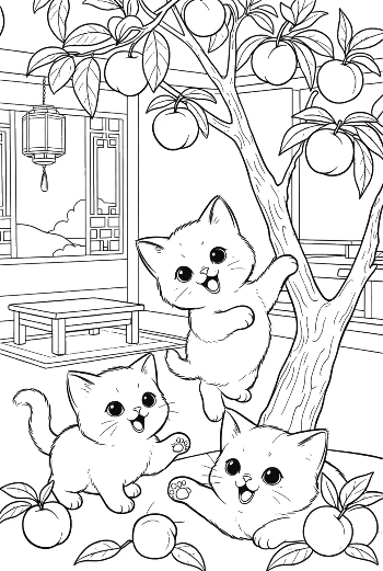 Cute Kittens Having a Picnic in a Sunny Park Meadow Printable