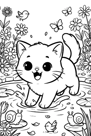 Download Kittens Coloring Sheet Printable