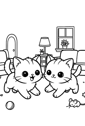 Download Kittens to Color Printable