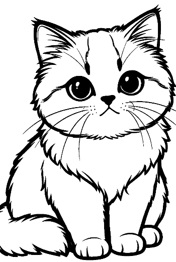 Cute Persian Kitten Sitting Adorably