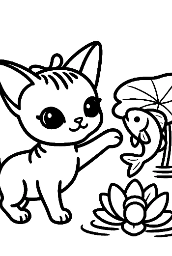 Easy Sphynx Coloring Page Printable