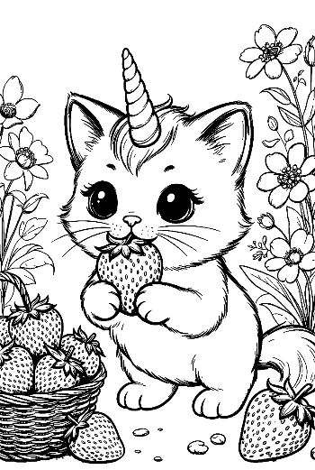 Download Unicorn Cat Coloring Sheet Printable