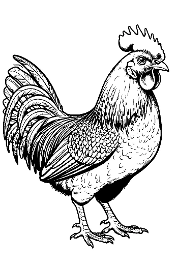 Majestic Rooster Illustration
