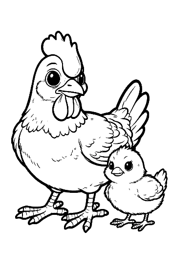 โครงร่างแม่ไก่และลูกไก่