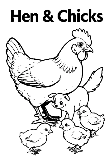 แม่ไก่และลูกไก่