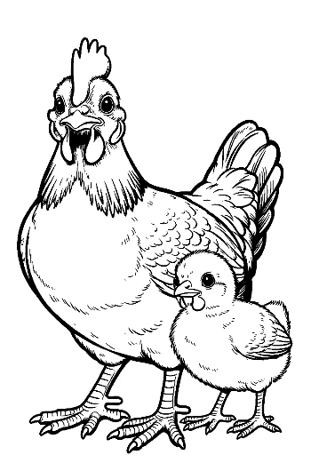 แม่ไก่ปกป้องลูกไก่