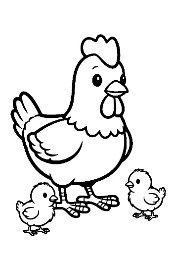 Mother Hen with Adorable Chicks