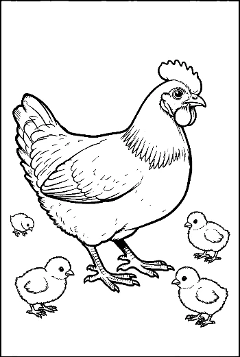 แม่ไก่กับลูกไก่น่ารัก