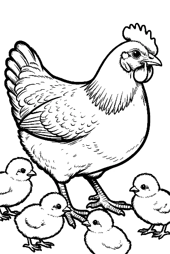 แม่ไก่กับลูกไก่น่ารัก