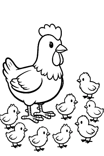 Mother Hen with Her Chicks