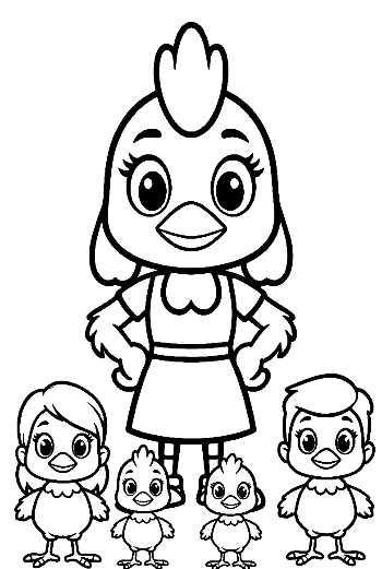 แม่ไก่กับลูกไก่ตัวน้อยน่ารัก