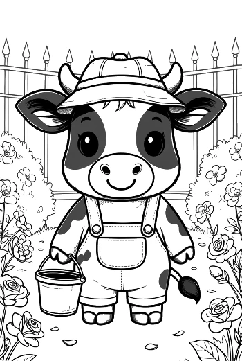 Easy Holstein Cow Coloring Sheet Printable