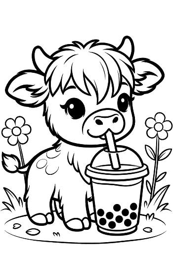 Highland Cow Coloring Sheet Printable