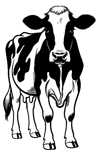 Standing Holstein Cow Portrait