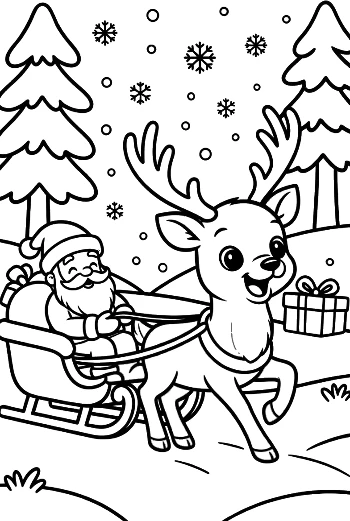Buck with Antlers Coloring Sheet Printable