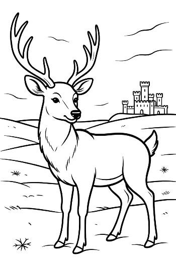 Buck with Antlers Coloring Sheet Printable