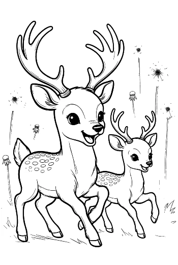 Download Buck with Antlers for Kids Printable