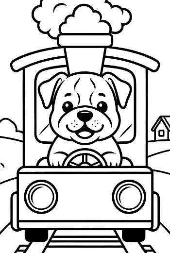 Easy Bulldog Coloring Page Printable