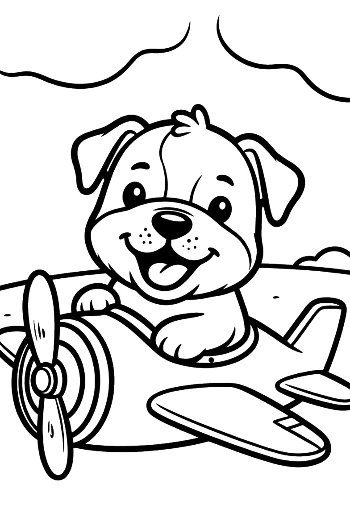 Easy Bulldog Coloring Page Printable