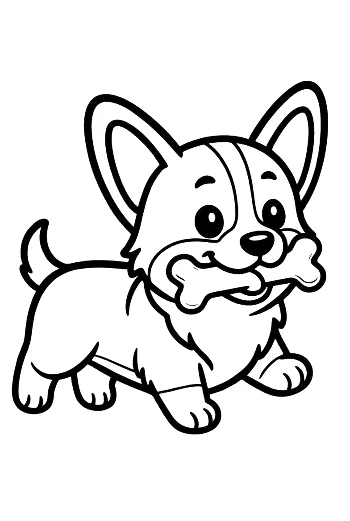 Cute Corgi for Kids Printable