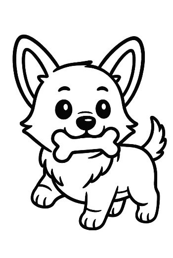 Free Corgi Coloring Page Printable
