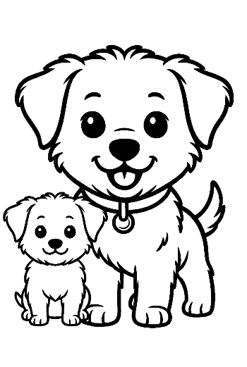 Adorable Big and Little Pup Duo