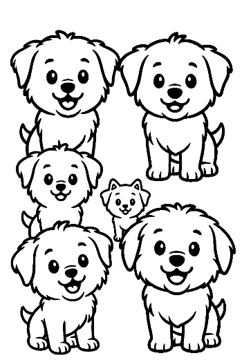 Adorable Group of Puppy Dogs