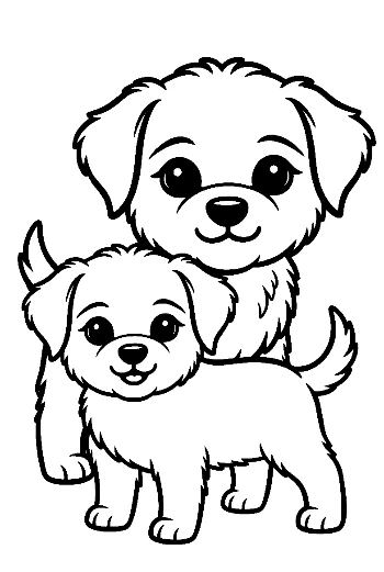 Adorable Mother and Puppy Cuddling