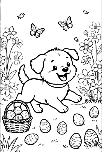 Download Cute Dogs Coloring Sheet Printable