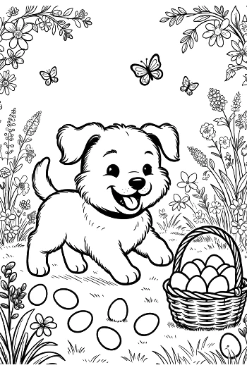 Free Cute Dogs to Color Printable