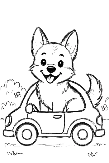 Cachorro pastor alemán adorable como conductor imprimible