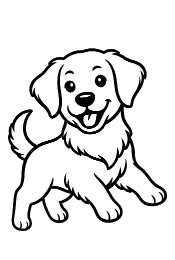 Adorable Golden Retriever Puppy Playing on the Lawn Printable